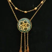 گردنبند دریم کچر ورق طلا استیل دانژه گوشواره برنجی