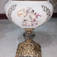 ست شمعدان و شکلات خوری برنجی سرامیکی|ظروف سرو و پذیرایی|تهران, خاک سفید|دیوار