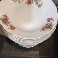 بشقاب خورشت خوری گل سرخ قدیمی ۸تاست دونه ای ۱۰۰