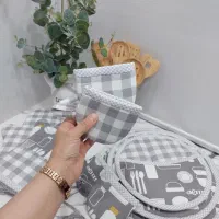 دوخت سرویس آشپزخانه دمکنی دستگیره دستکش فر|سفره، حوله، دستمال آشپزخانه|همدان, |دیوار