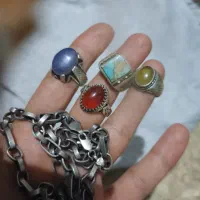 انگشتر و زنجیر نقره
