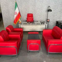 مبلمان اداری میز خم منبت مشکی طلایی