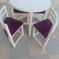 میز نهار خوری گرد|میز و صندلی غذاخوری|بافت, |دیوار