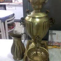 سرویس کامل سماورزغالی برنجی تبریزکلکسیونی|کلکسیون اشیاء عتیقه|ماهدشت, |دیوار