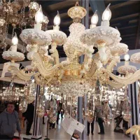 لوستر طلا سفید فروش تمام اقساطی|لوستر و چراغ آویز|ارومیه, |دیوار