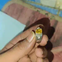 انگشتر نقره با نگین سیترین اصل و مخراج الماس|جواهرات|آبادان, |دیوار