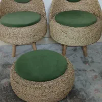 میز صندلی حصیری آکبند پاف نونو میز ناهارخوری نو