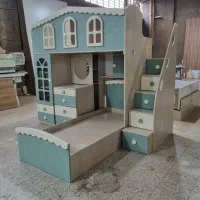 تخت دو طبقه طرح کلبه وکیوم|تخت و سرویس خواب|مشهد, خلق آباد سفلی|دیوار