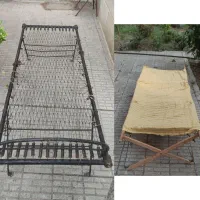 دو تا تخت تاشو قدیمی و آنتیک ( مسافرتی و آهنی)|کلکسیون اشیاء عتیقه|تهران, نظام‌آباد|دیوار