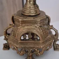 ساعت شمعدون برنزی آلمان|کلکسیون اشیاء عتیقه|شریف‌آباد, |دیوار