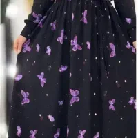 پیراهن بلند ساحلی یقه چین