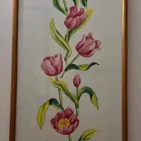 تابلو آبرنگی دست ساز با قاب چوبی نراد