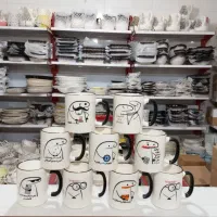 ماگ طرح لبوبو کرومی مقولی سرامیکی قیمت پایین