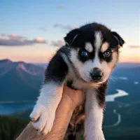 توله هاسکی نر|سگ|کرج, باغستان|دیوار