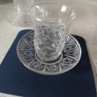 استکان و نعلبکی کریستال روس
