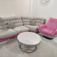 مبلمان ۷نفره ال وکاناپه تک  و میز وسط|مبلمان خانگی و میز عسلی|تهران, ارامنه|دیوار