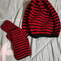 ست کلاه دستکش و شال گردن دستباف|لباس|مشکیندشت, |دیوار