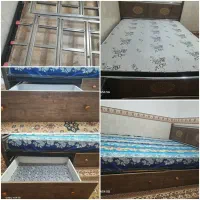 تخت دونفره دو کشو ام دی اف ، به همرا تشک طبی