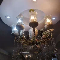 ۲عدد لوستر ۸ شاخه برنز و سرامیک