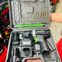 دریل شارژی پی ای پی همراه با لوازم و باتری اضافی