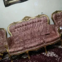 مبل نه نفره ب همراه میزها تمام چوب