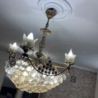 لوستر ۴شاخه برنجی|لوستر و چراغ آویز|تهران, ارامنه|دیوار