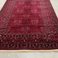 فرش گبه زمینه لاکی مرداس طرح دستباف