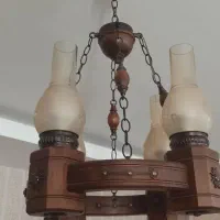 دو لوستر چوبی زیبا