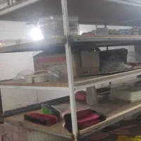 فروش قفسه دو طرفه فلزی ساخته شده با قوطی|کتابخانه، شلف، قفسههای دیواری|یاسوج, |دیوار