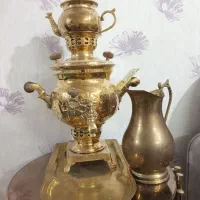 سماور برنجی نو چای ساز زغالی
