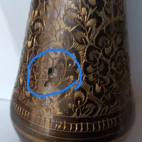 گلدان برنجی دست ساز|کلکسیون اشیاء عتیقه|نوشهر, |دیوار