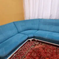 مبل ال فیروزه ای|مبلمان خانگی و میز عسلی|بافق, |دیوار