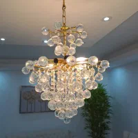 لوستر توپی کریستالی