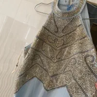 پیراهن مجلسی آبی روشن سنگ‌دوزی شده ۲میلیون و۵۰۰
