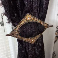 پرده جمع کن لوزی فانتزی چوبی/گل میخ/گل پرده نو|پرده، رانر، رومیزی|شیراز, شهرک مطهری|دیوار