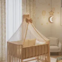 تخت کنار مادر چوبی مدل پرنسس ۶۰*۹۰