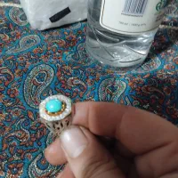 انگشترفیروزه وعقیق کبود وسنگ فیروزه
