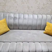 سرویس مبل و میز ناهارخوری طوسی وخردلی|مبلمان خانگی و میز عسلی|بهارستان, |دیوار