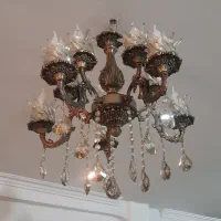 یک جفت لوستر سیاه قلم طرح برنز|لوستر و چراغ آویز|تبریز, |دیوار