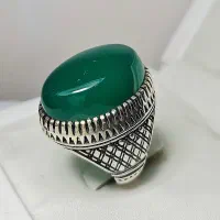 انگشتر عقیق سبز درباری کد 1682 سجادی