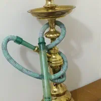 قلیان تنه برنجی وچوبی ریزه میزه ومشتی