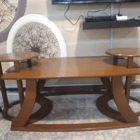 میز وسط چوبی با دوتا عسلی