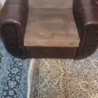 مبل راحتی چرم و پارچه