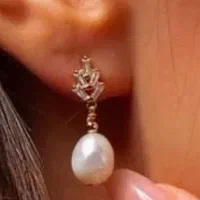 گوشواره طلا با مروارید اصل