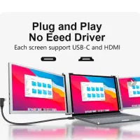 مانیتور سه گانه قابل حمل ۱۴ اینچ تاشو|قطعات و لوازم جانبی رایانه|تهران, شهرک چیتگر|دیوار