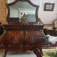 آینه کنسول معرق چوبی ۲درب خمرایی|بوفه، ویترین، کنسول|تبریز, |دیوار