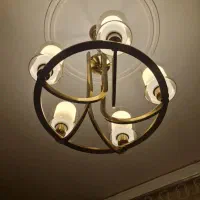 لوستر ۵ شعله ضربدری رنگ شامپاینی