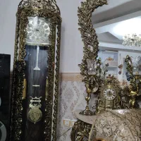 ساعت و آینه شمعدان برنجی|ساعت دیواری و تزئینی|اقبالیه, |دیوار