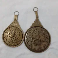 اسطرلاب استرلاب عتیقه و قدیمی برنجی ۲ عدد