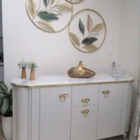 آینه کنسول سفید صدفی